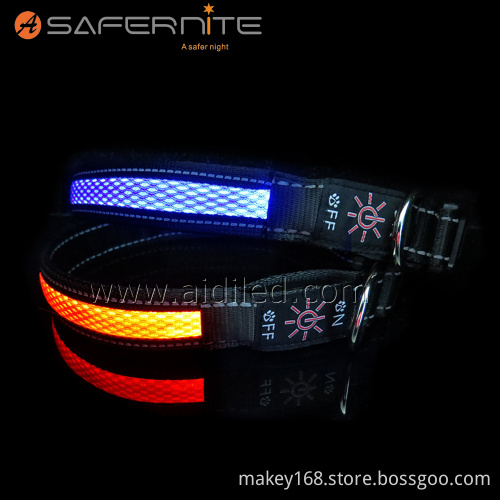 Nylon Led Glow Up Safety Dog Collar
